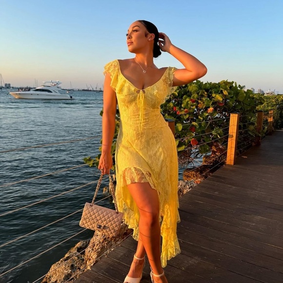 MAJORELLE NWT Maddalena Yellow Gown M - Picture 1 of 10